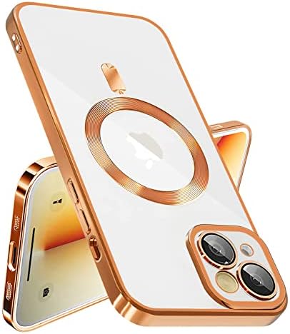 GAYOJ לאייפון 13 CASE ברור ומגנטי תואם את Magsafe [אטום הלם ועמיד אבק] [מגן עדשת מצלמה מובנית] מארז טלפון לאייפון 13, זהב